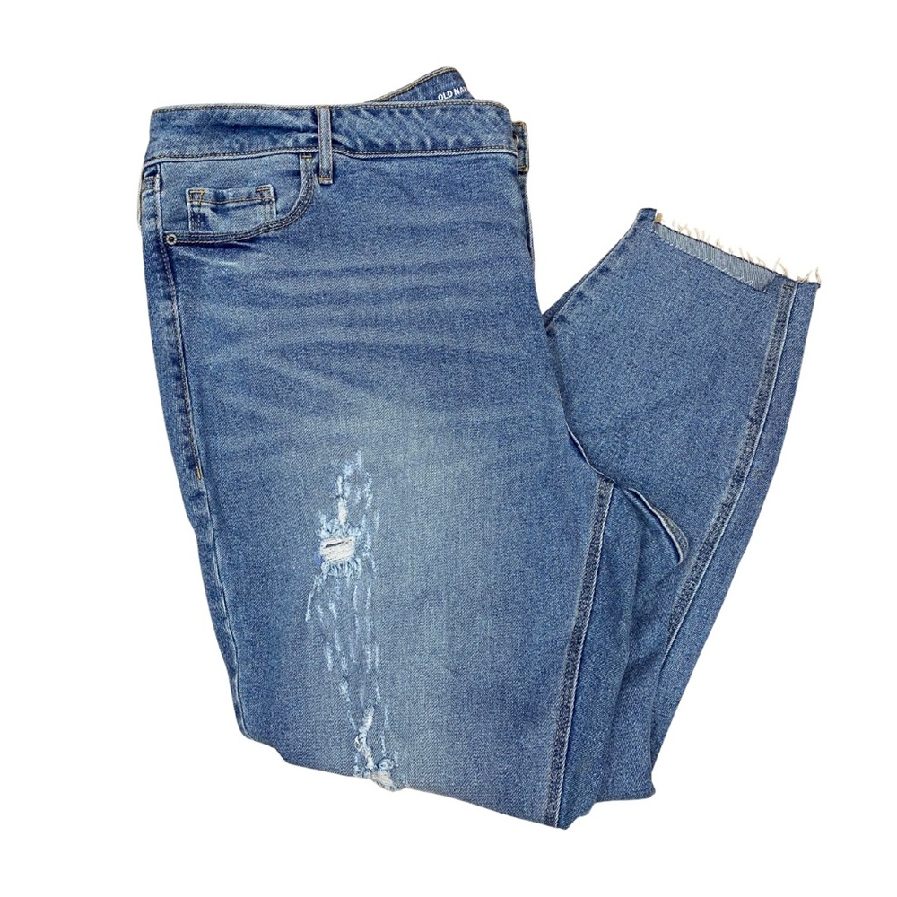 NWT Old Navy Mid-Rise Rockstar Super Skinny Ankle Jeans Distressed Size 26